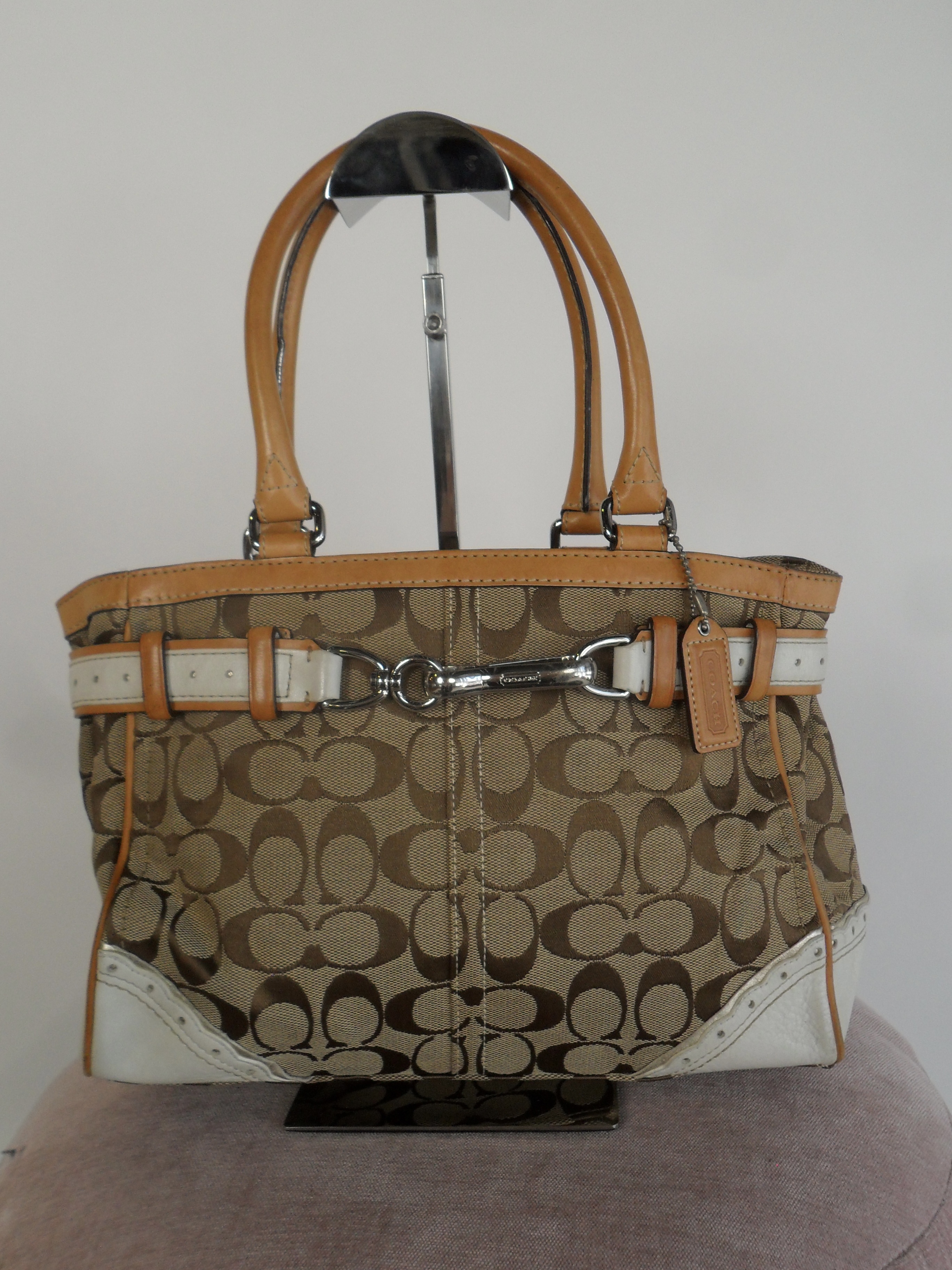 Coach with tan + cream trim